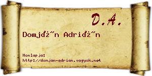 Domján Adrián névjegykártya