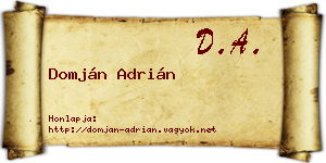 Domján Adrián névjegykártya